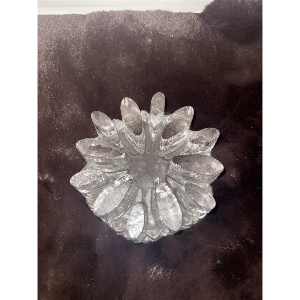 Vtg Bel Mondo Ice GeorgShutte Glass Tea Light Candle Coffee Pot Warmer W Germany